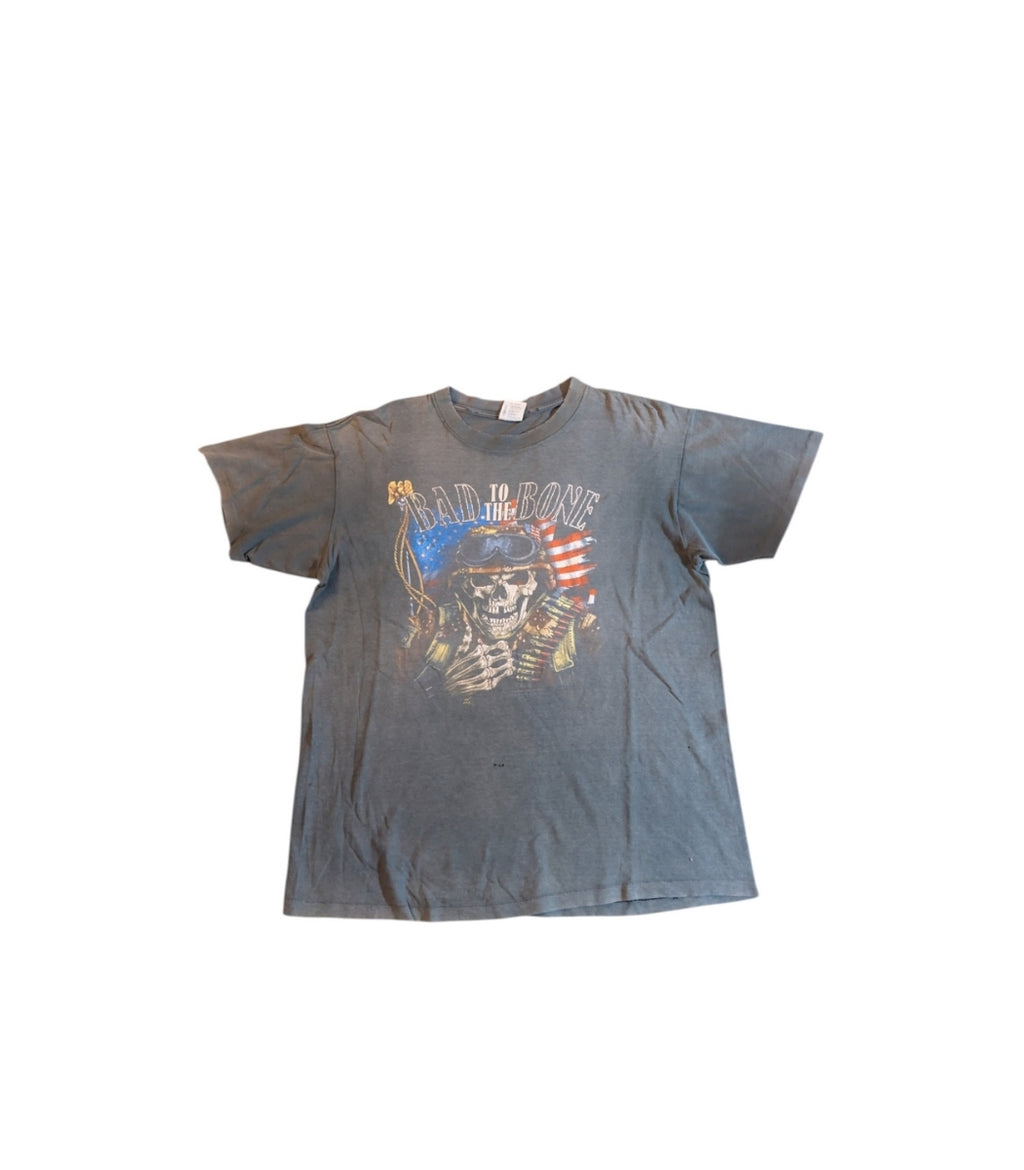 1992 3D emblem "Bad to the bone" usmc t-shirt - Size Large