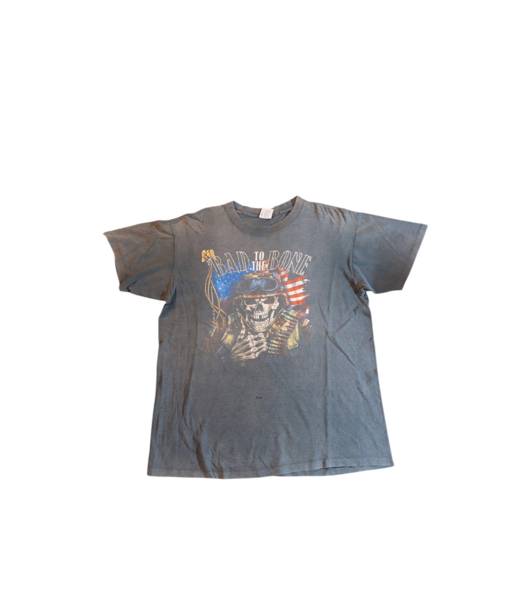 1992 3D emblem "Bad to the bone" usmc t-shirt - Size Large