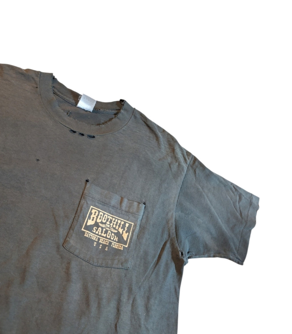 1994 Boot hill saloon biker Distressed and faded t-shirt - Size XL