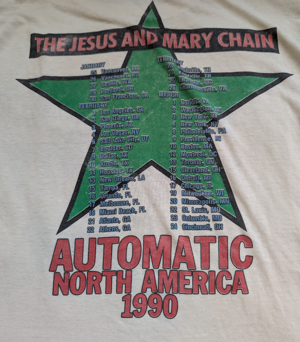 1990 Jesus and Mary Chain "Automatic" Tour Band T-shirt - Size Large