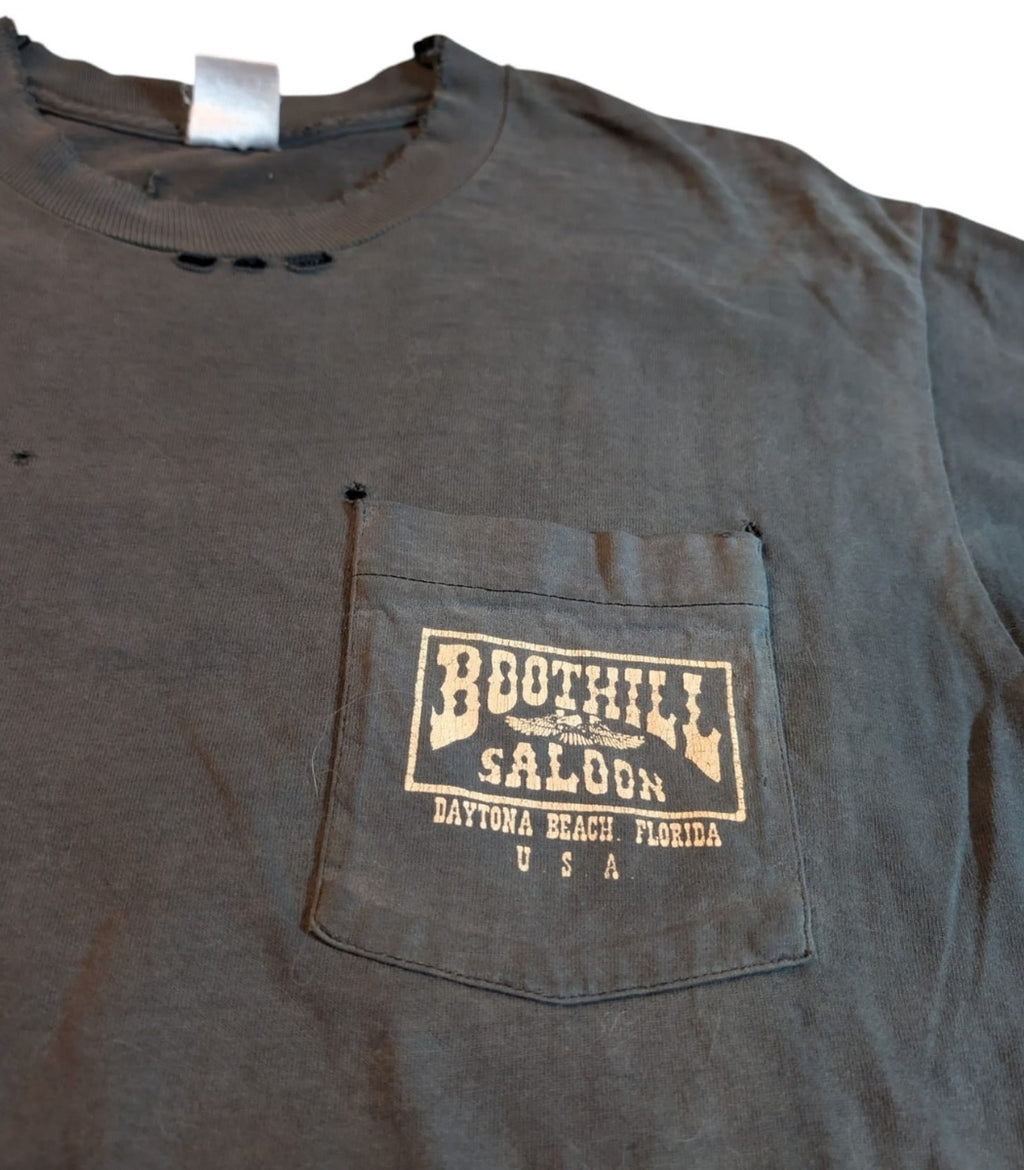 1994 Boot hill saloon biker Distressed and faded t-shirt - Size XL