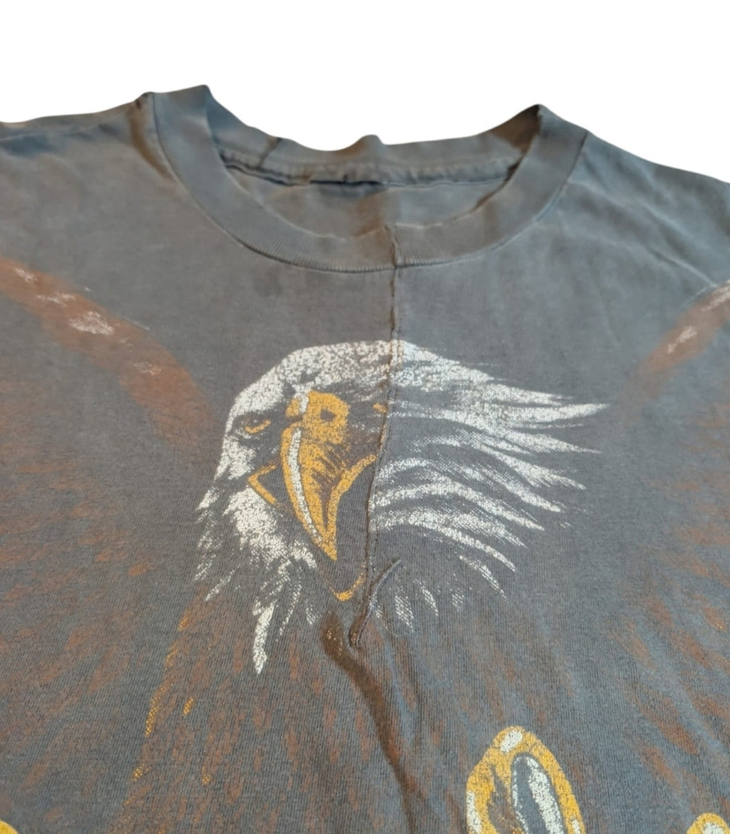 90s Harley Davidson eagle AOP Faded and distressed t-shirt - SIze XL