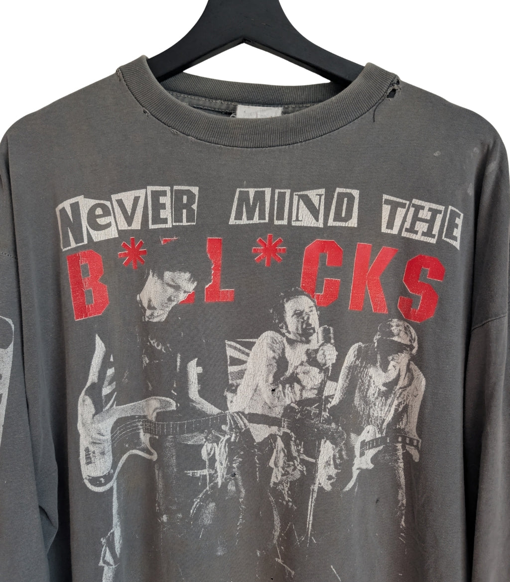 90s Sex Pistols "never mind the bollocks distressed" longsleeve - Size XL