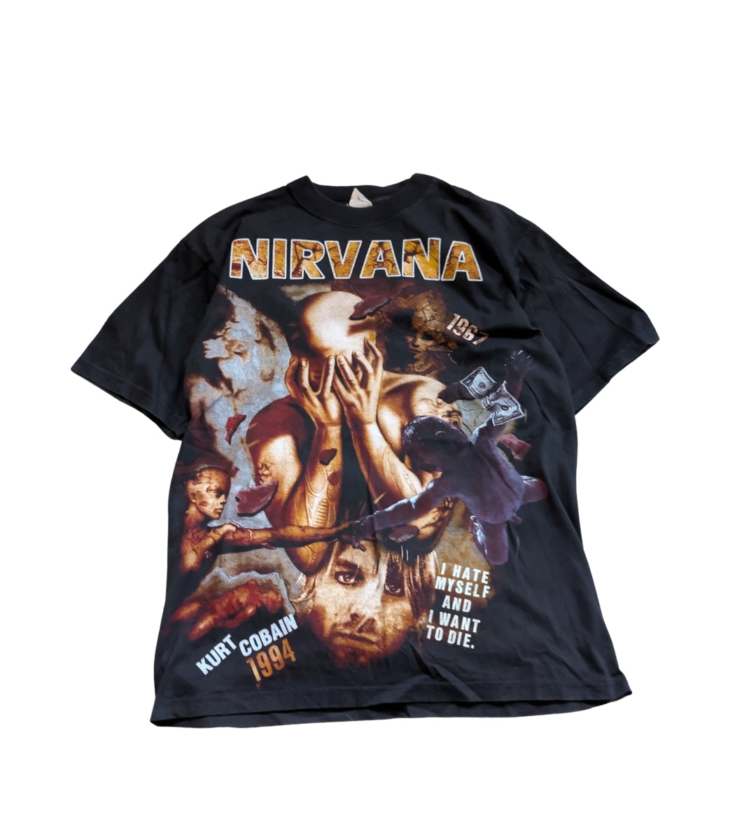 90s Kurt Cobain Nirvana Bootleg T-Shirt – Size M