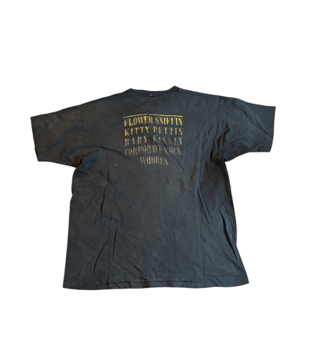 90s Nirvana "Smiley" distressed and faded t-shirt - Size XL