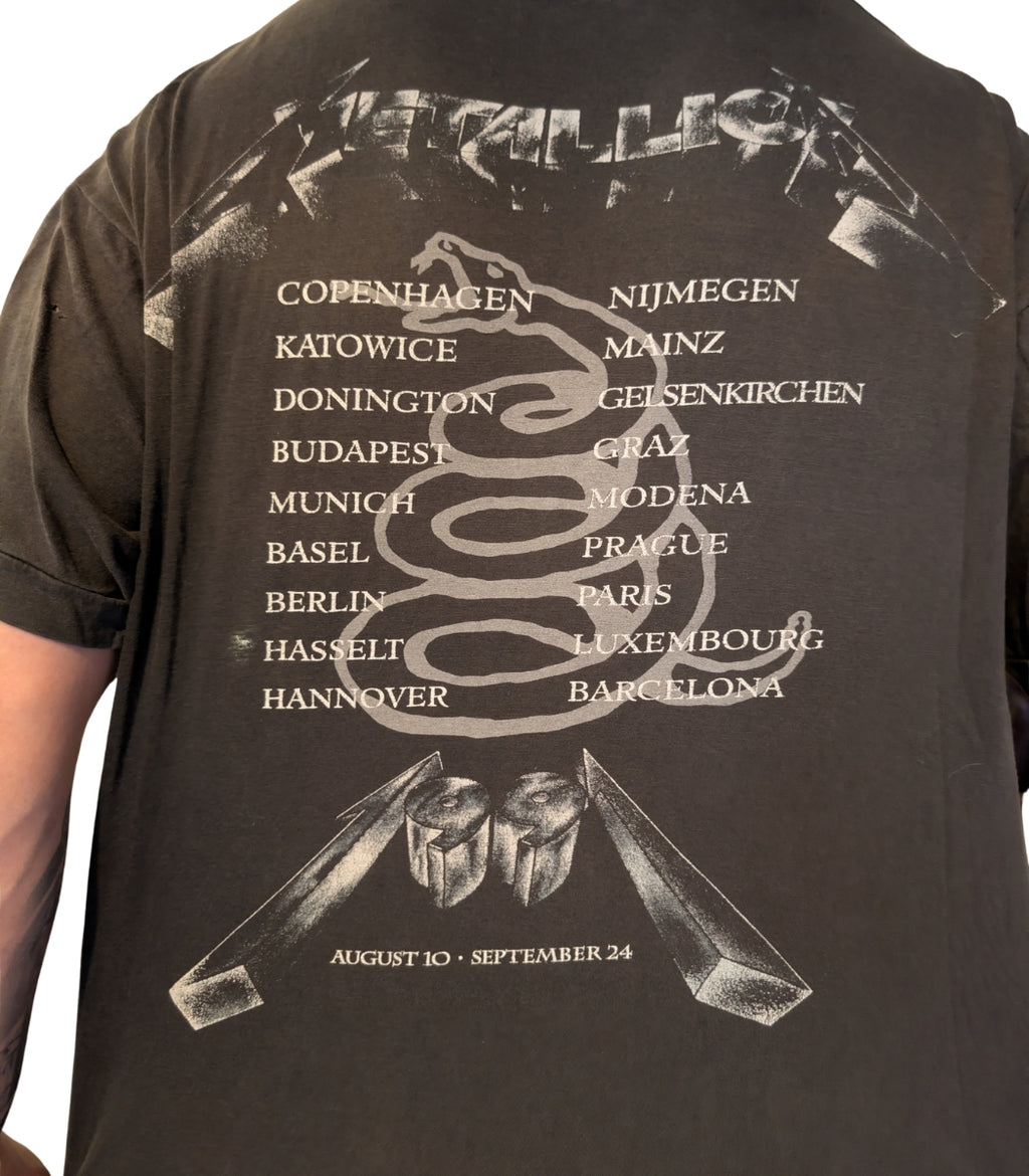 1991–1997 Metallica “4 Face” Vintage Tour T-Shirt – Size L