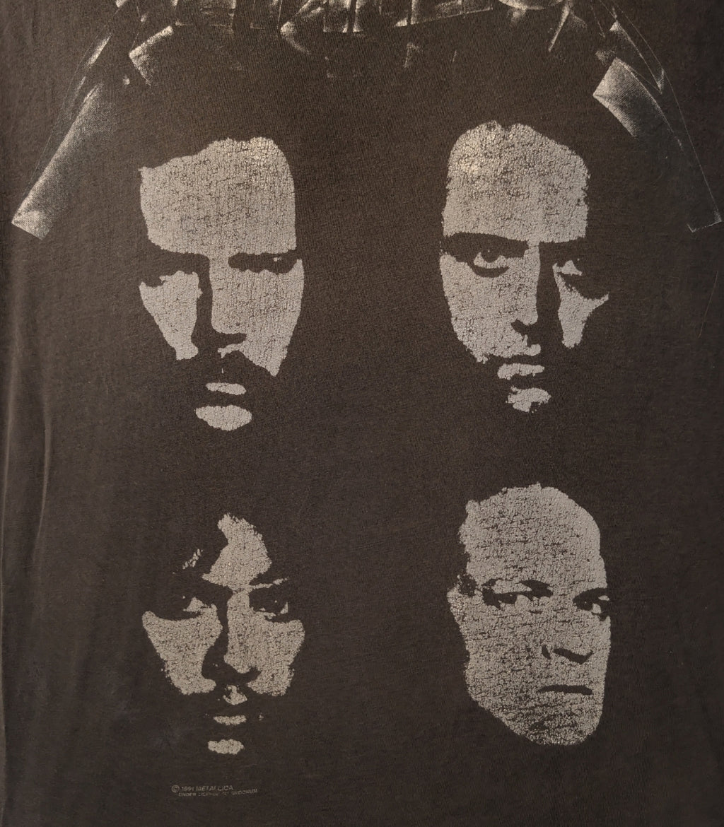 1991–1997 Metallica “4 Face” Vintage Tour T-Shirt – Size L