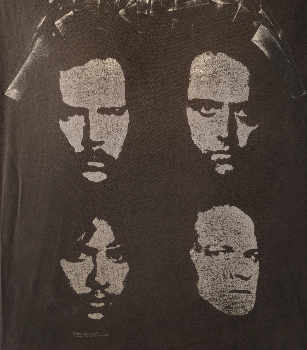 1991–1997 Metallica “4 Face” Vintage Tour T-Shirt – Size L