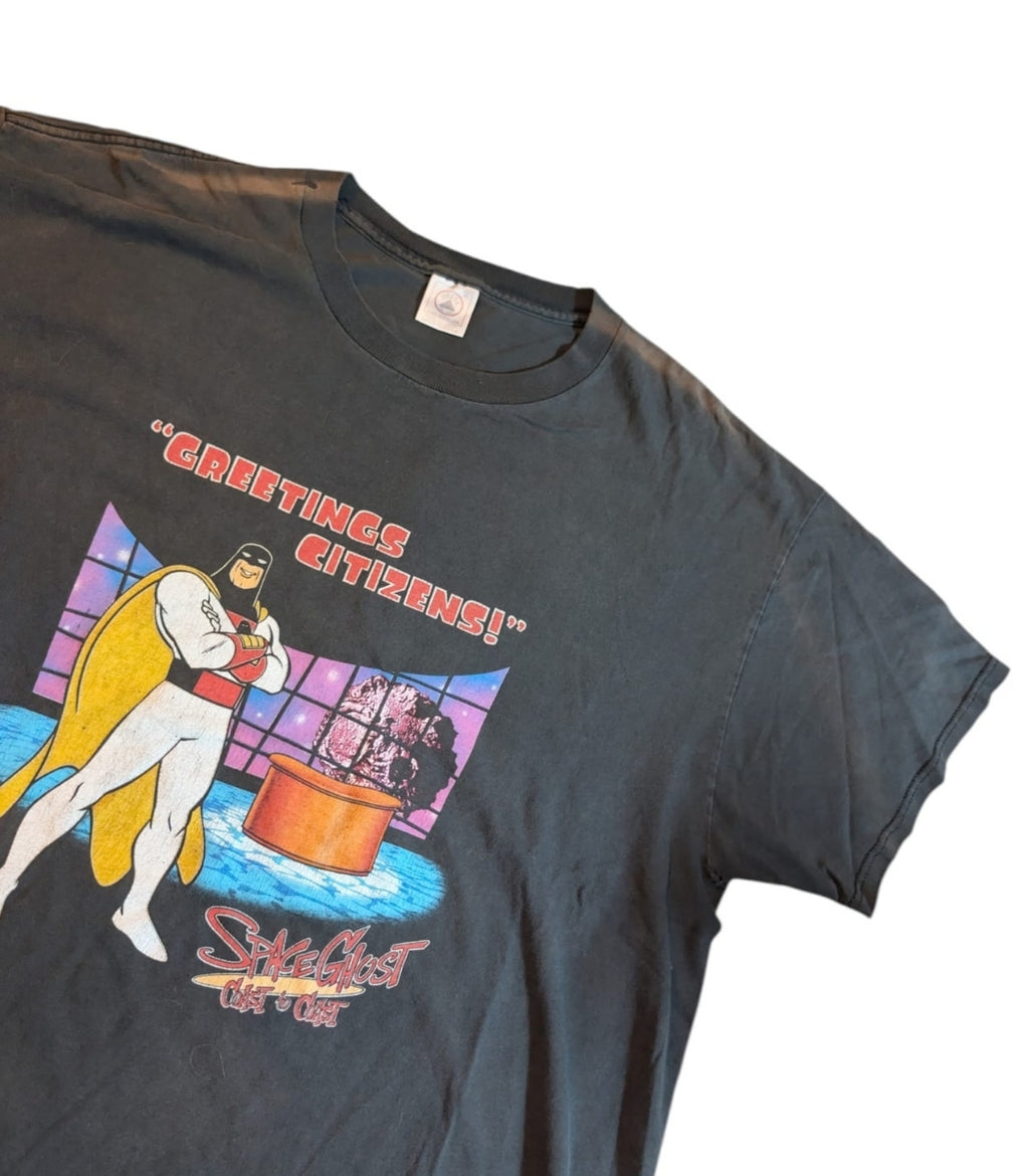 1999 cartoon network space ghost greeting citizens T-shirt - Size XL
