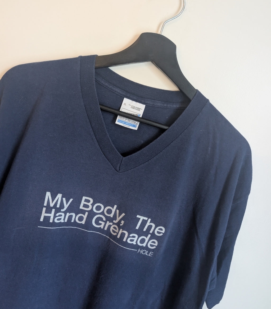 90s Hole “My Body, The Hand Grenade” V-Neck T-Shirt – Size XL (Screen Stars Tag)