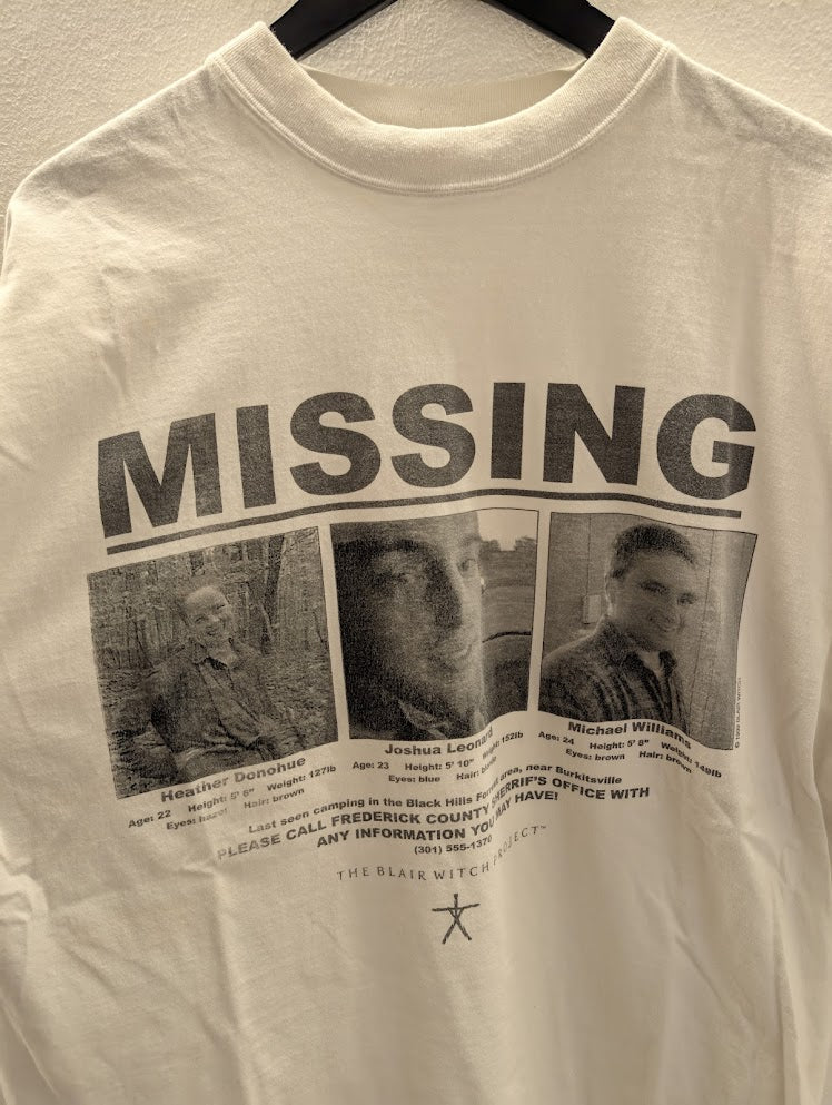 1999 The Blair Witch Project Movie promo – “Missing” T-Shirt – Size XL