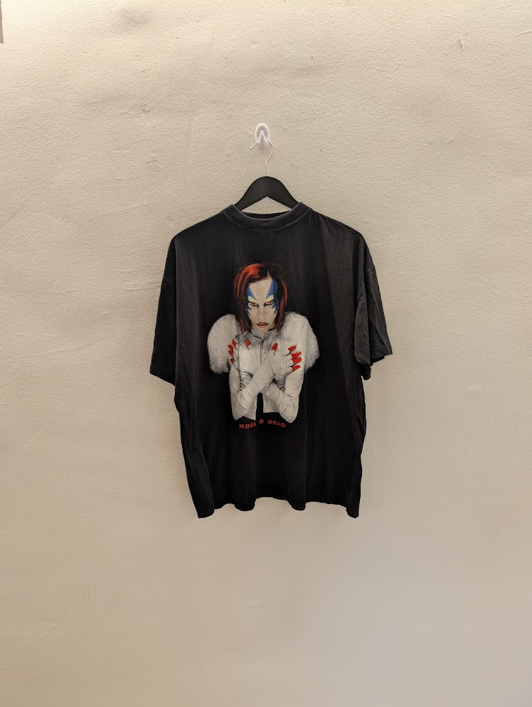 90s Marilyn Manson – “Rock Is Dead” T-Shirt (Mechanical Animals Era) – Size XL