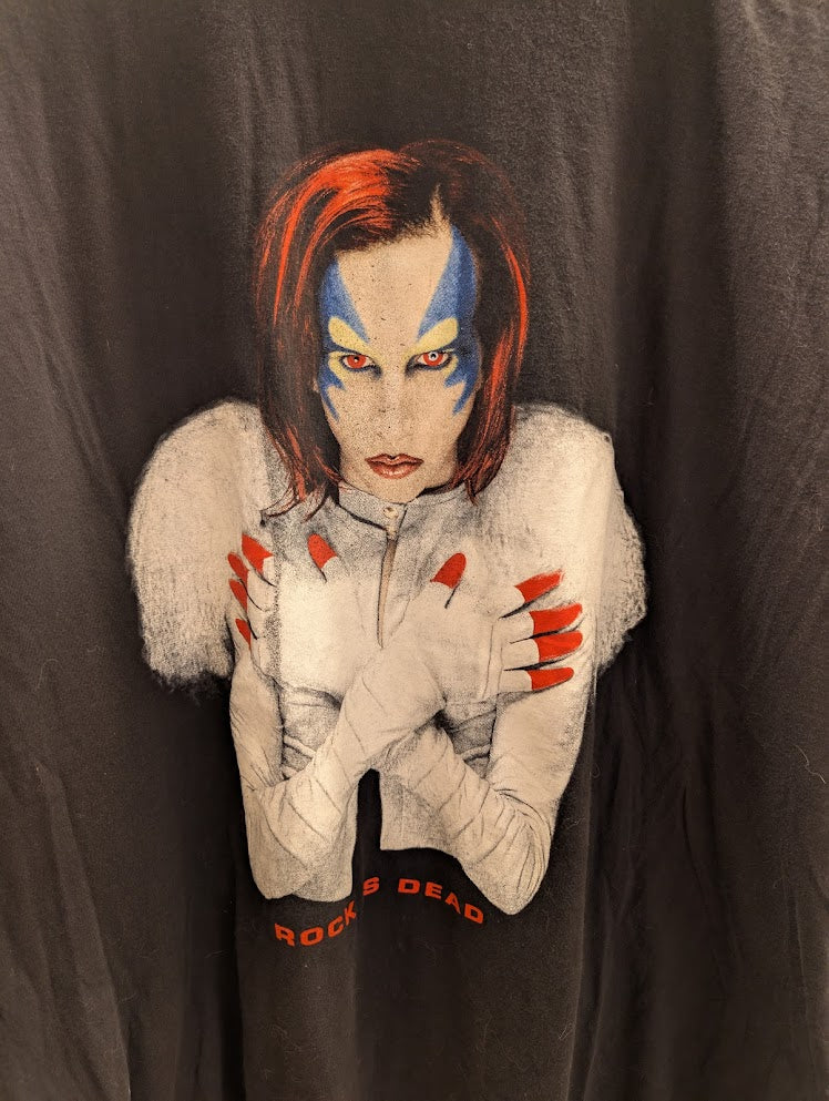 90s Marilyn Manson – “Rock Is Dead” T-Shirt (Mechanical Animals Era) – Size XL