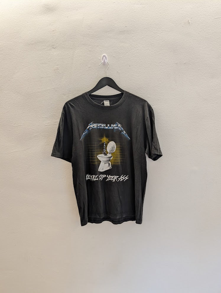 1980s Metallica – “Metal In Your Ass” Heavy Metal T-Shirt – Size XL